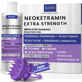 Rida Hair Research Institute front bottle showing product benefits and clean design