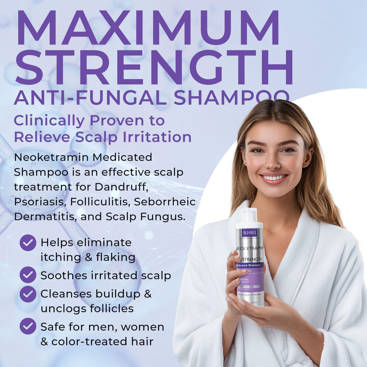 Rida Hair Research Institute label close-up showing active ingredients and formula claims