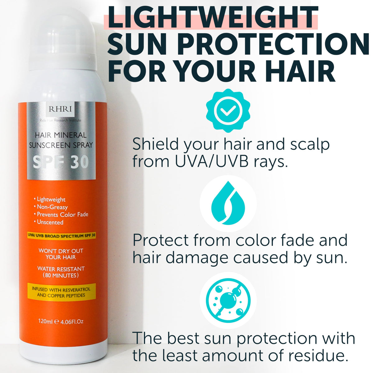 Rida Hair Research Institute aerosol nozzle detail demonstrating smooth even coverage