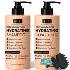 Rida Hair Research Institute front packaging showing full 34 oz set and benefits
