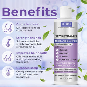Rida Hair Research Institute label close-up displaying active ingredients