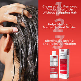 Rida Hair Research Institute label close-up highlighting key ingredients and safety