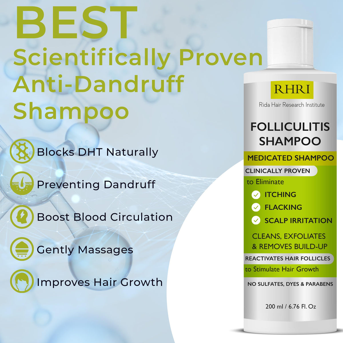 Rida Hair Research Institute shampoo lather texture illustrating gentle cleansing