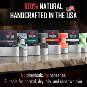 Right Wing Naturals close-up of soap texture highlighting creamy lather and quality