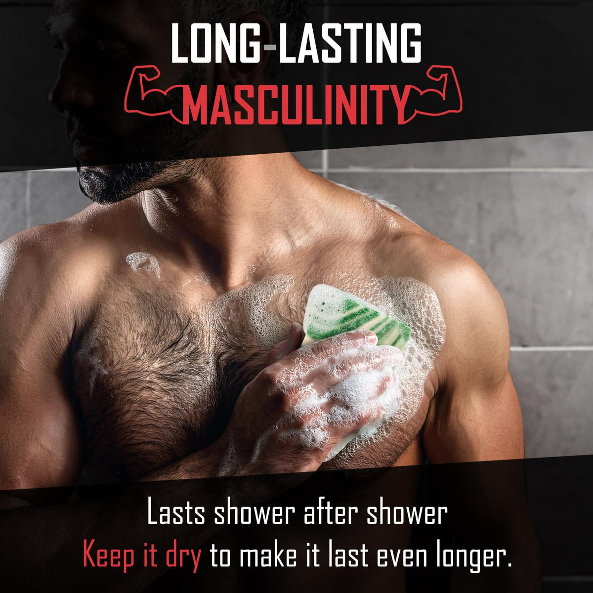 Right Wing Naturals soap held in hand to show scale and durable five-ounce size