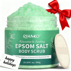 RIHAKO front jar showing eucalyptus scrub and clear branding for easy identification