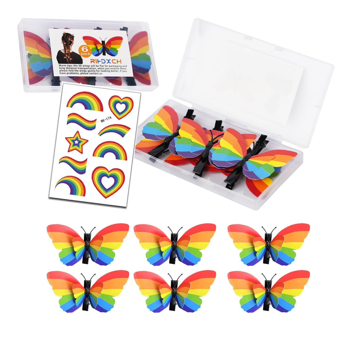 RIHDXCH close-up of resin butterfly wing texture showing durable finish and bright colors
