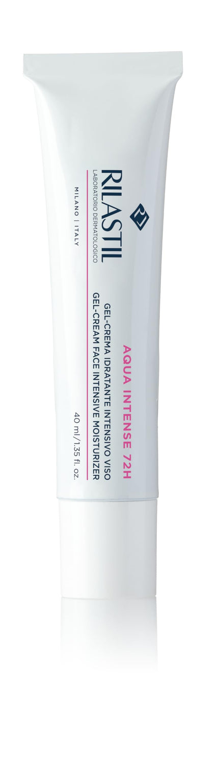 Rilastil front packaging showing compact 40ml tube and branding, conveys convenient travel size and protection