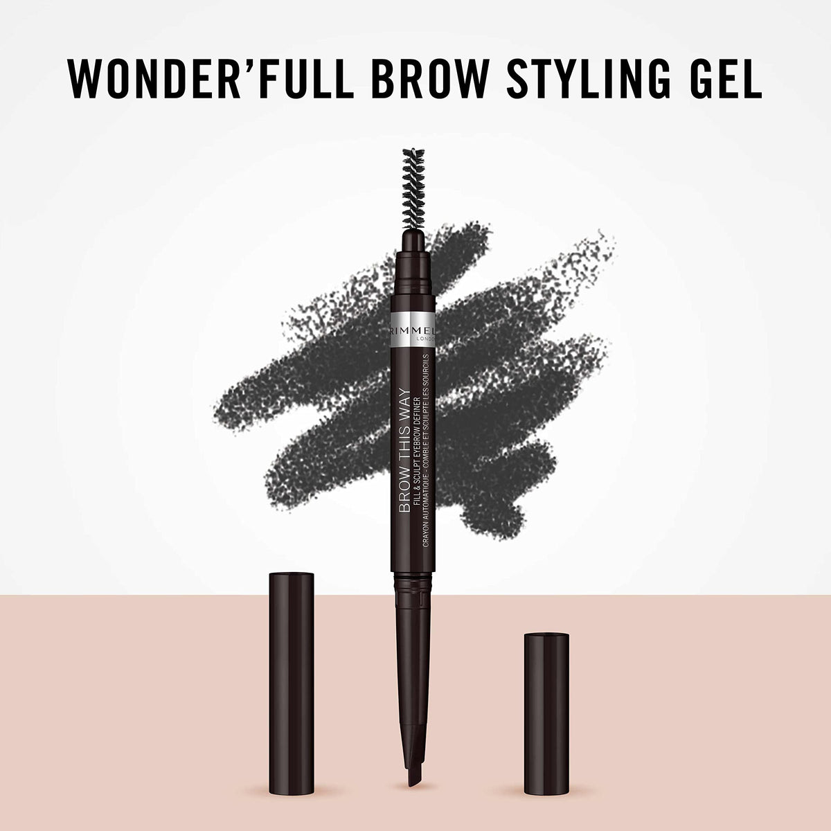 Rimmel product on vanity mirror showing everyday grooming benefit