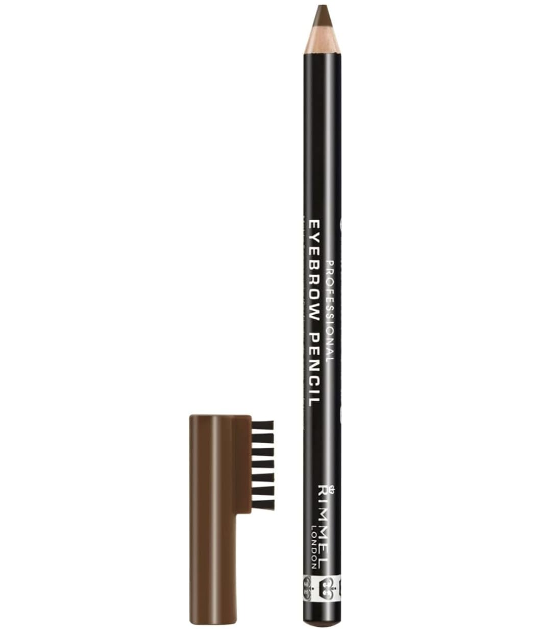 Rimmel eyebrow pencil hazel in-use lifestyle image applying pencil to eyebrow for quick grooming and defined shape