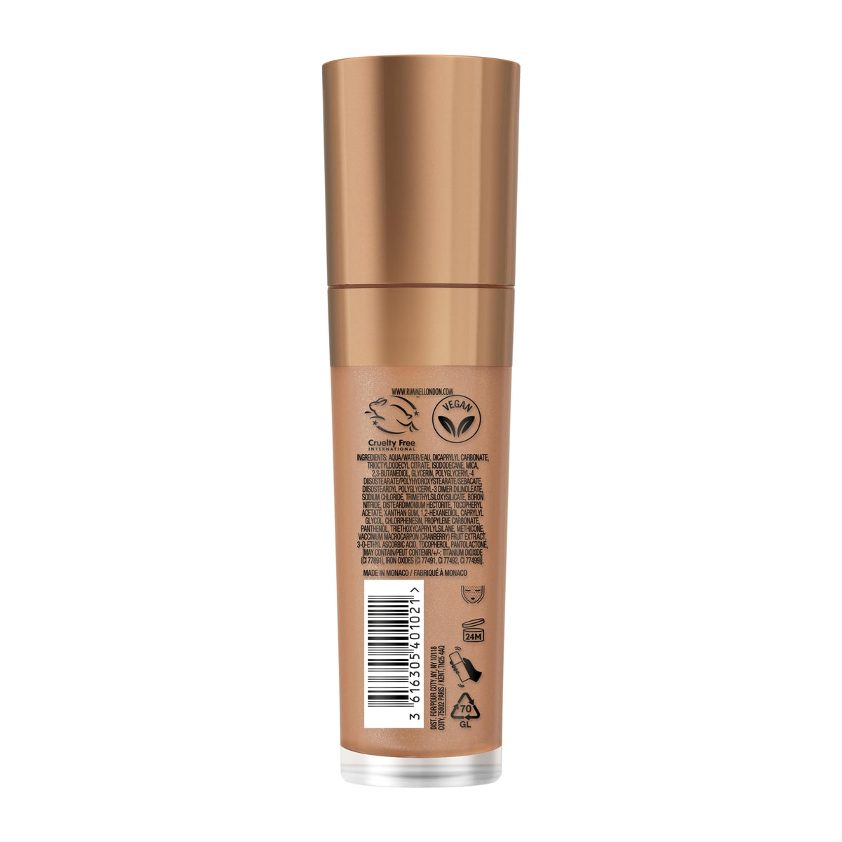 Rimmel shade 004 Light Medium swatch to demonstrate mid-tone adaptation and soft luminosity