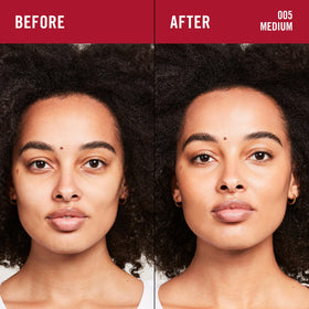Rimmel texture swirl of product to illustrate blendable, lightweight formula