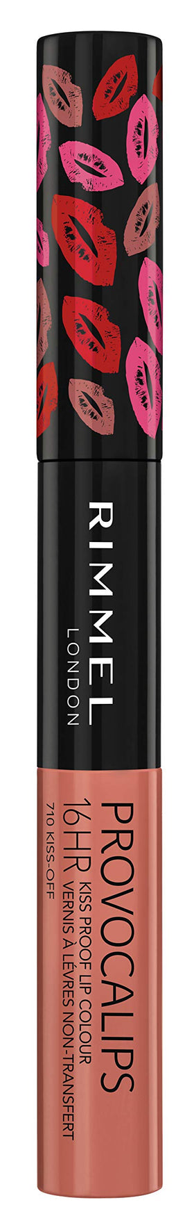 Rimmel Provocalips front packaging showing shade 710 Kiss‑Off and product benefits