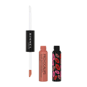 Rimmel Provocalips open applicators displaying color wand and clear locking gloss