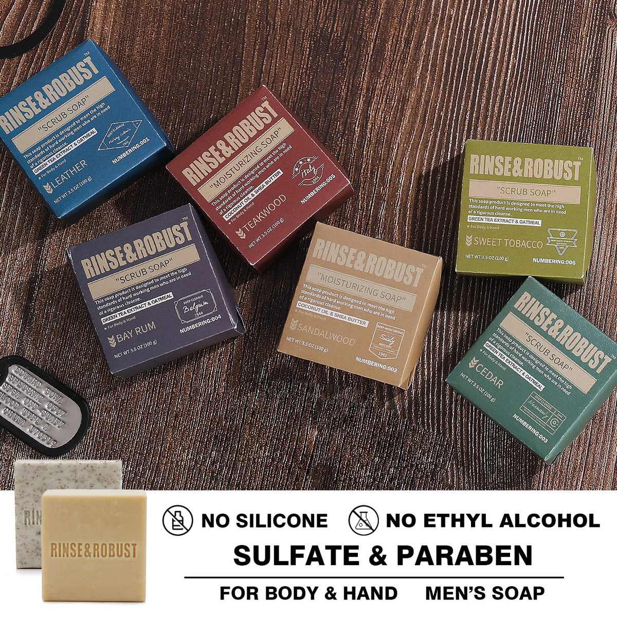 Rinse & Robust moisturizing bar creating rich lather for soft skin