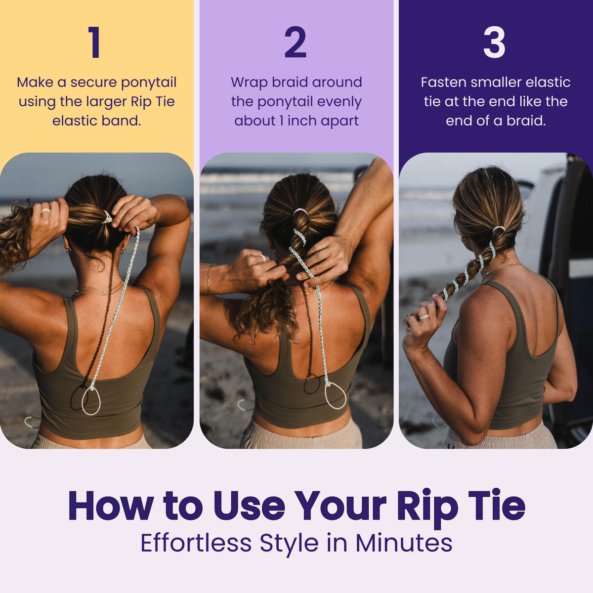 Rip Tie three-pack arranged to show color variety and everyday versatility