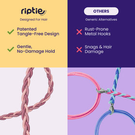 Rip Tie stretched elastic demonstrating durable nylon stretch without snapping