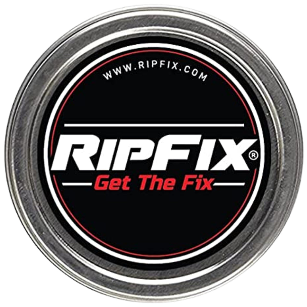 RipFix front tin showing compact packaging and quick access benefit