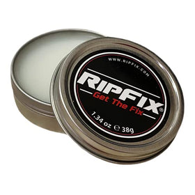 Close-up of RipFix label displaying ingredients and athlete-focused design