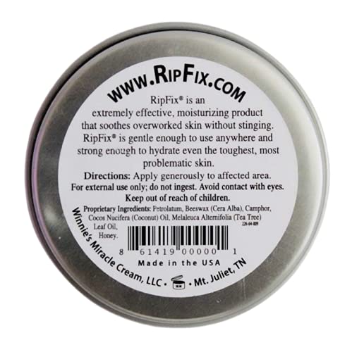 RipFix open tin close-up showing smooth salve texture for easy spread
