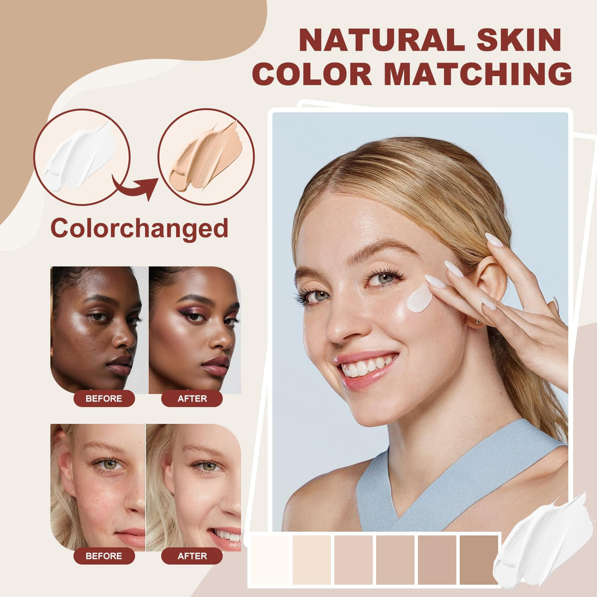 Rise Luxus application swipe on skin illustrating seamless coverage and finish