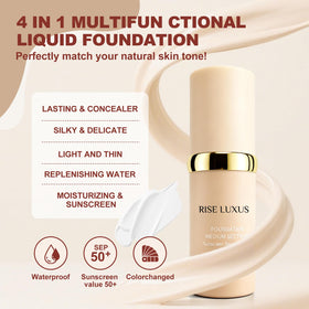 Rise Luxus texture close-up displaying smooth hydrating formula for blendability