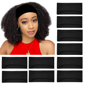 RITOPER front view of 10-pack black headbands showing value and versatile wear