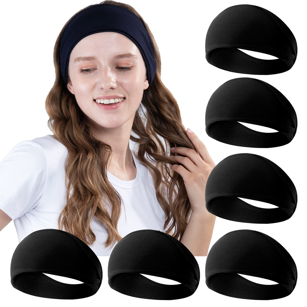 RITOPER front packaging showing six black wide headbands for easy selection