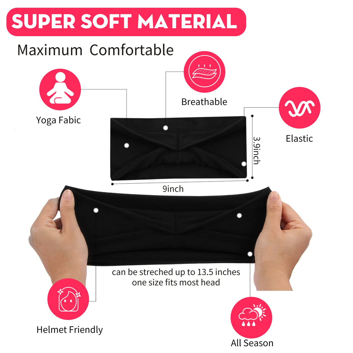 RITOPER headband worn in yoga studio keeping hair secure and sweat managed