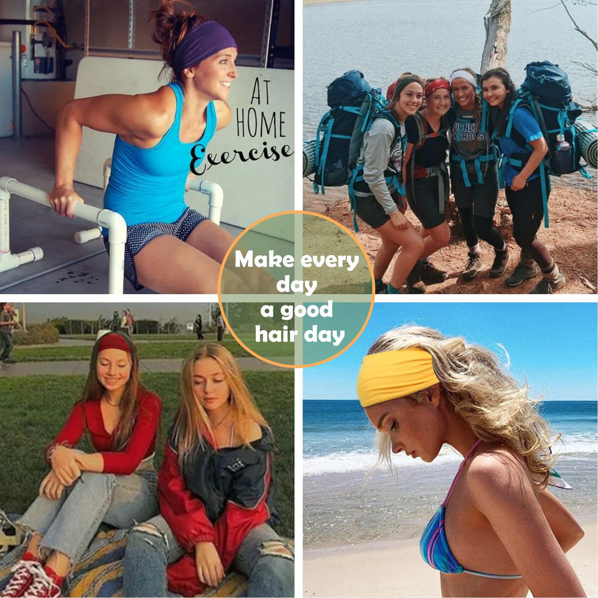 RITOPER headband styled at beach showing fashionable, secure wear