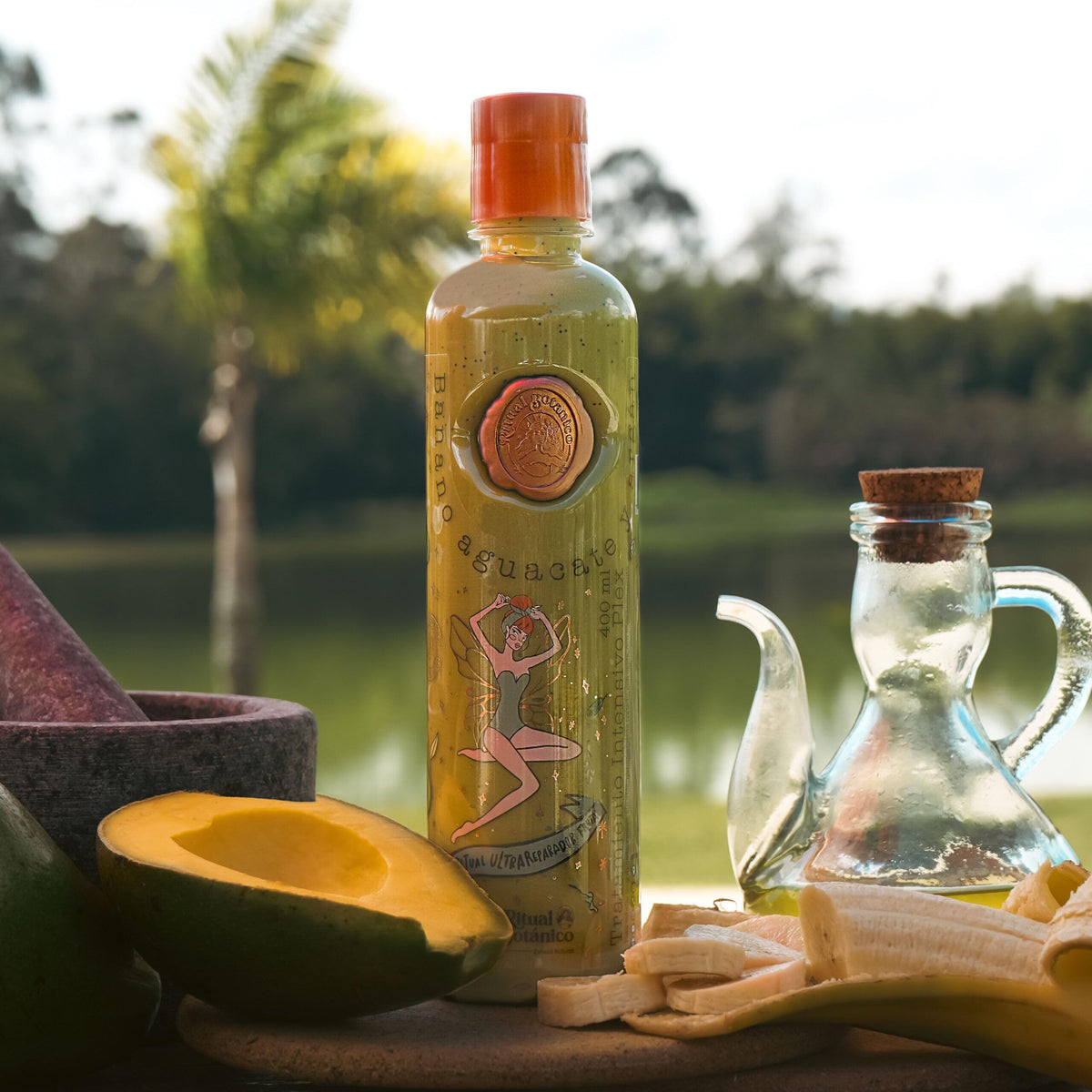 Ritual Botanico bottle staged in bathroom routine, demonstrates easy at-home repair