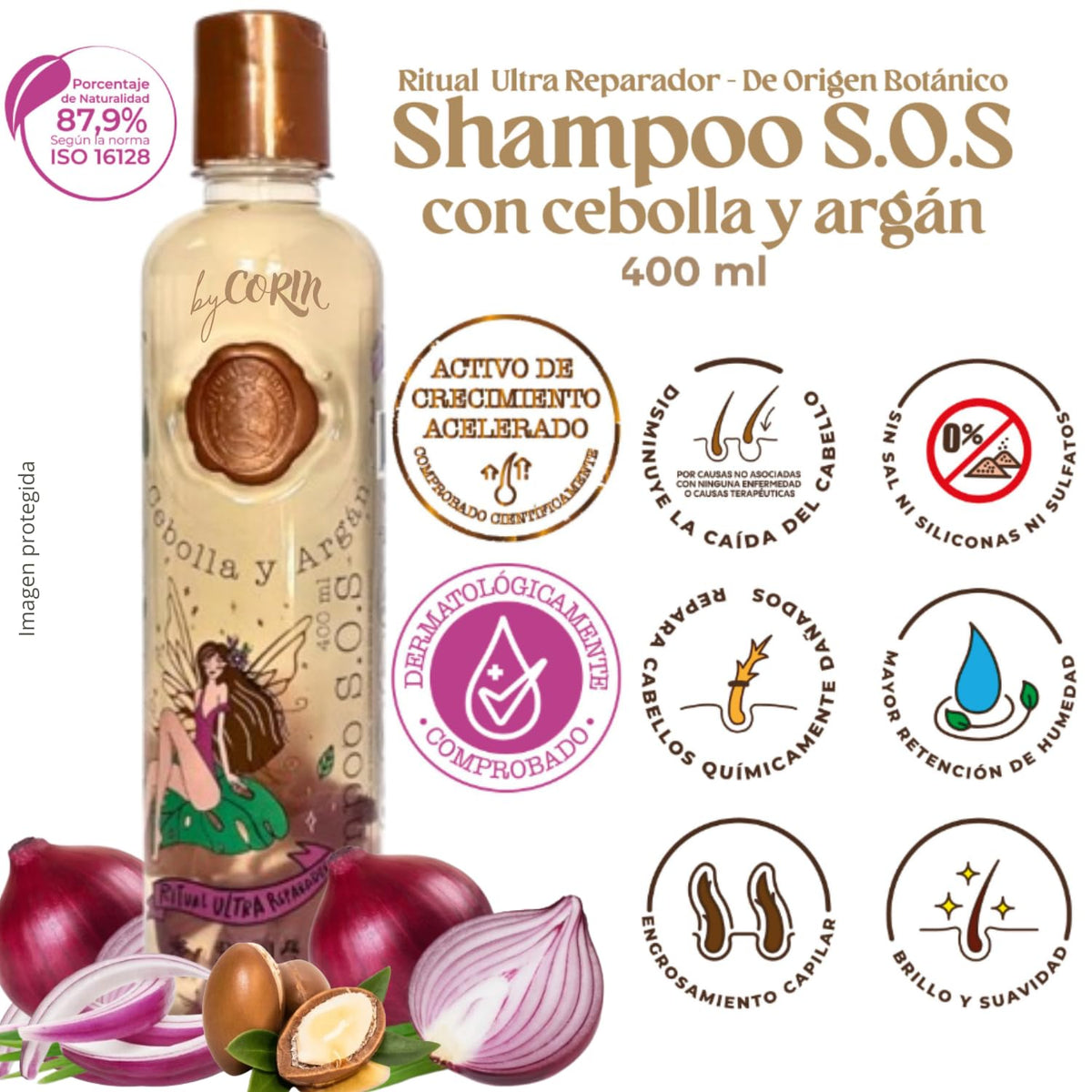 Ritual Botanico onion shampoo pouring to show gentle foaming and nourishment