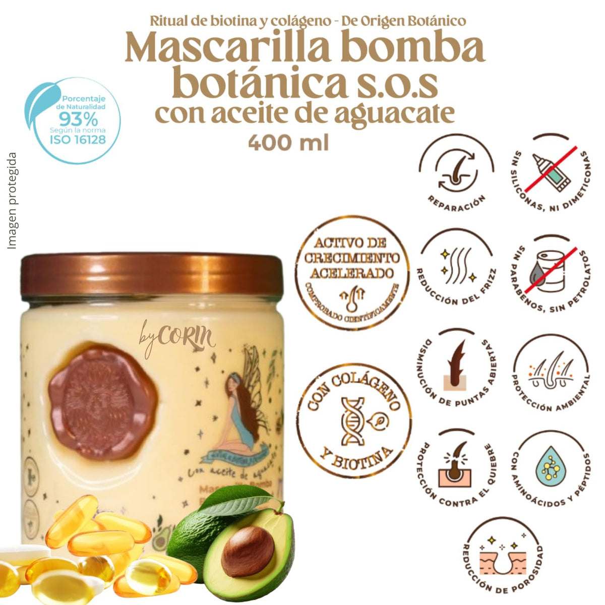 Ritual Botanico S.O.S. mask jar open showing rich collagen treatment