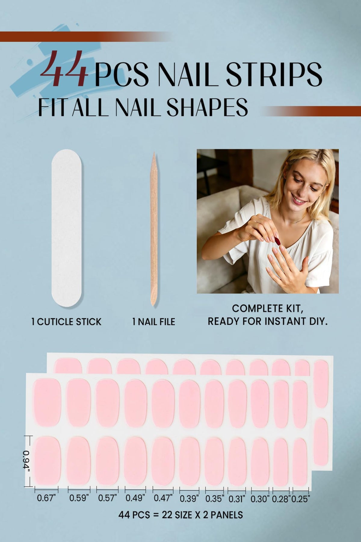 RIVÉHOM included nail file and cuticle stick for neat results