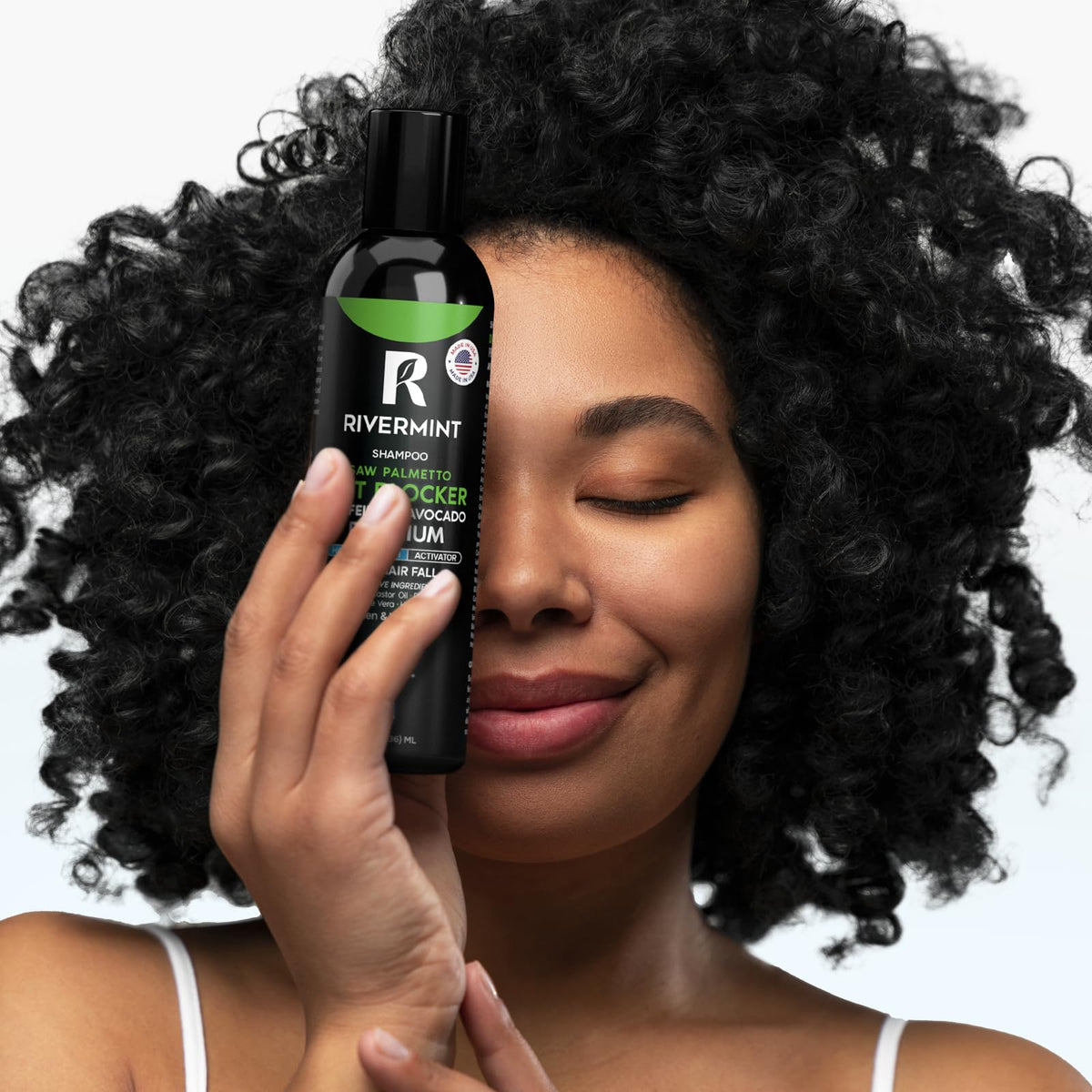 Rivermint label close-up showing active ingredients and clarity benefit