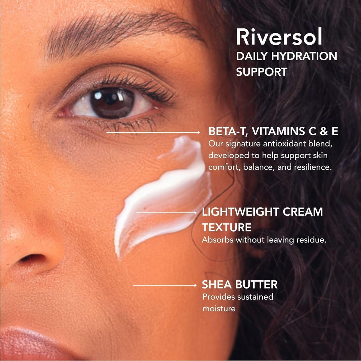 Applying Riversol cream on hand to show spreadability and quick comfort