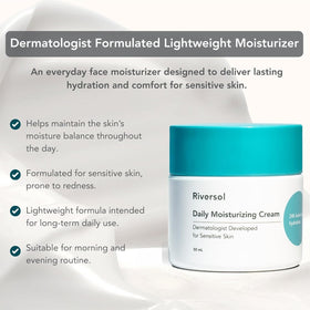 Riversol cream texture close-up demonstrating smooth, lightweight hydration
