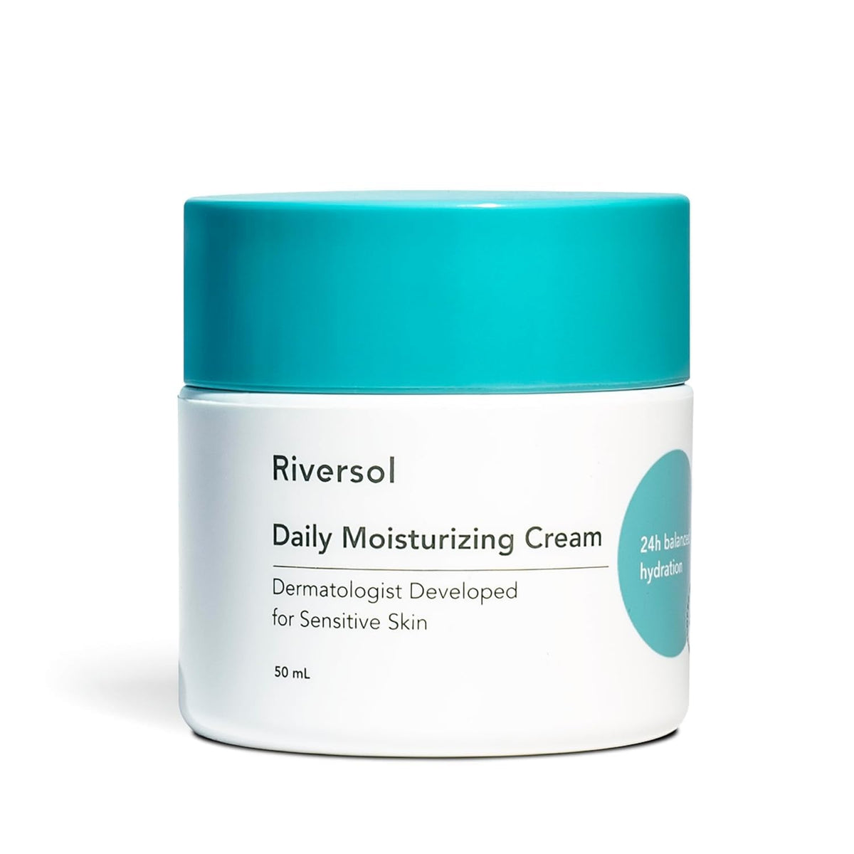 Riversol jar front view showing clean packaging and travel-friendly size