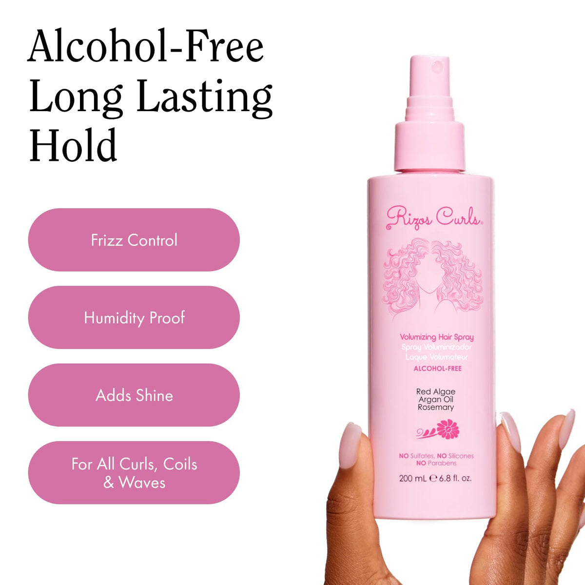 Rizos Curls argan oil and red algae ingredients for shine