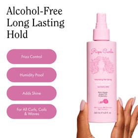 Rizos Curls argan oil and red algae ingredients for shine