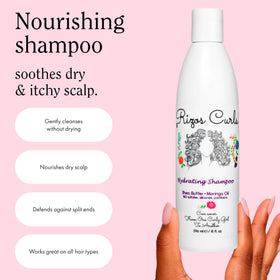 Rizos Curls bundle bottles side by side highlighting matching formulas and routine