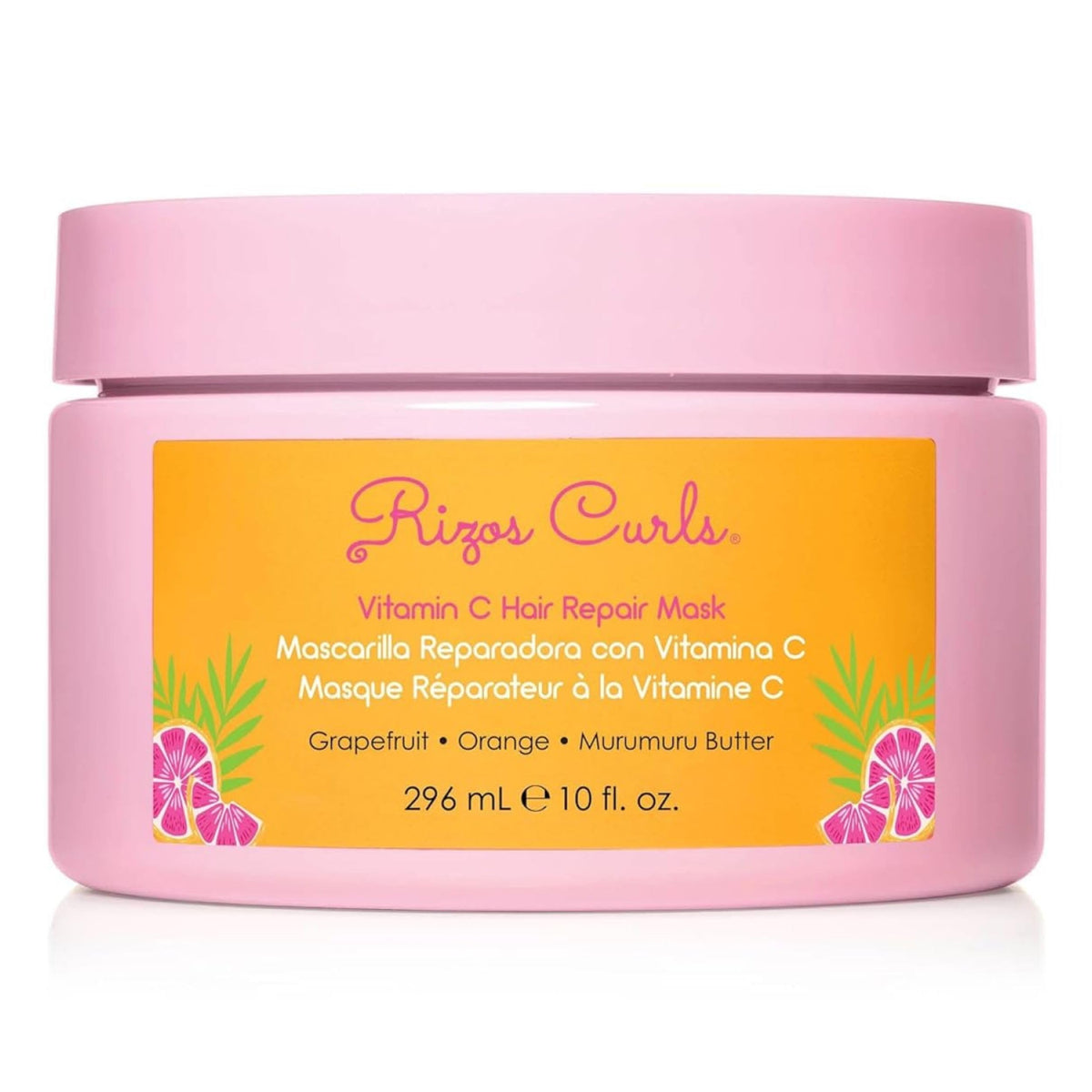 Rizos Curls jar front label showing product identity and benefits