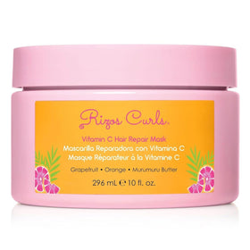 Rizos Curls jar front label showing product identity and benefits