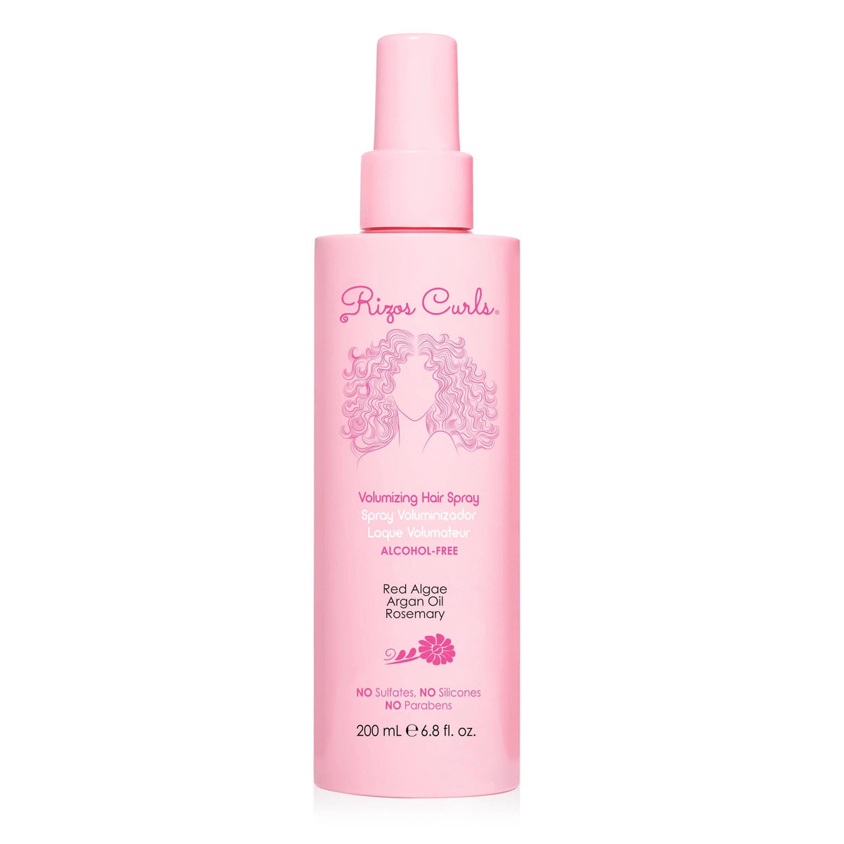 Rizos Curls front bottle view showing label and benefits