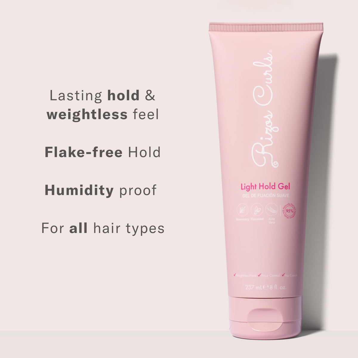 Rizos Curls gel being applied to damp hair for definition and hold