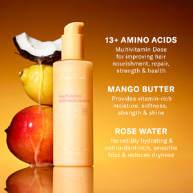 Rizos Curls label detail with vegan and dermatology seals for safety