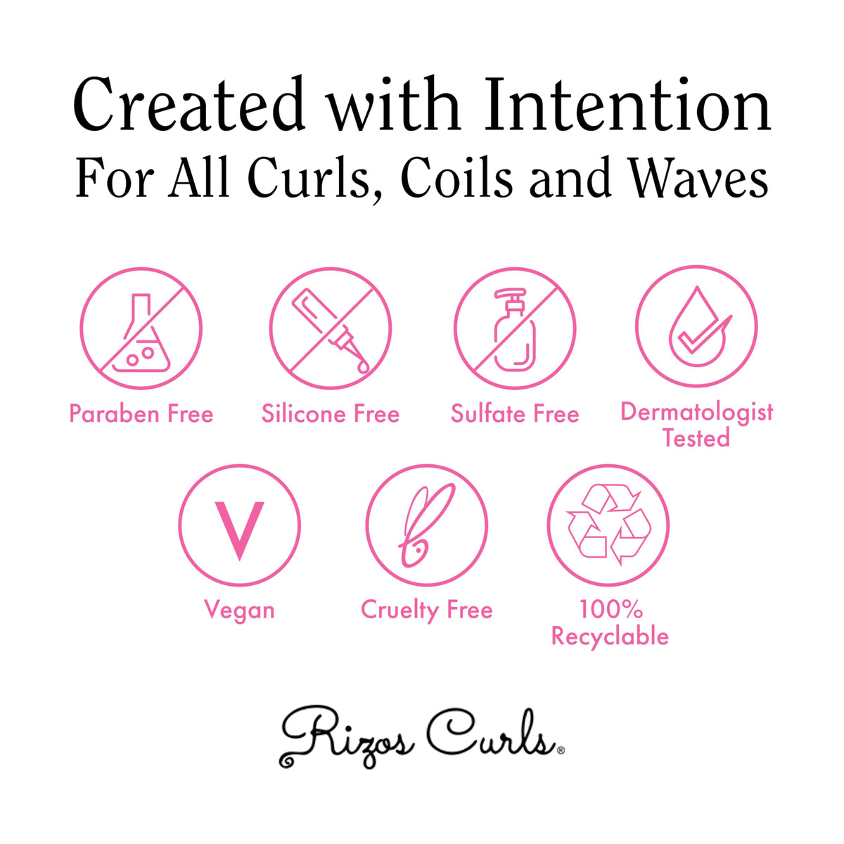Rizos Curls lifestyle bathroom routine display promoting simple wash-day results