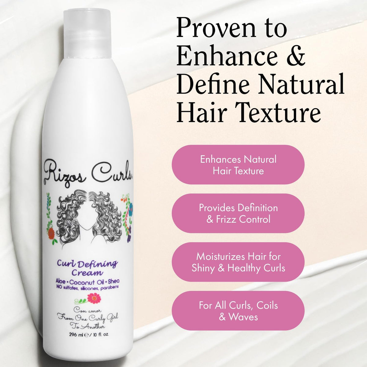 Rizos Curls defined coily hair showing improved coil clumping and softness