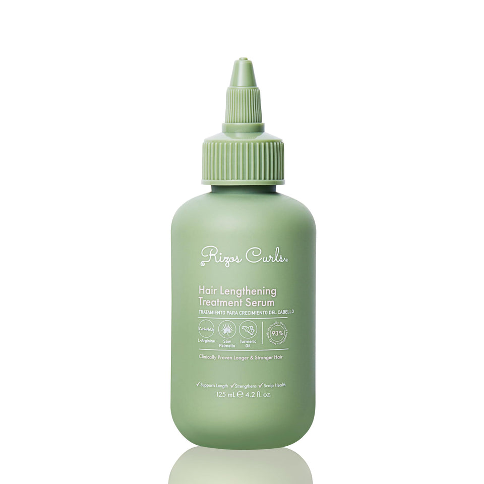Rizos Curls front packaging showing bottle and branding for clear product identification and trust