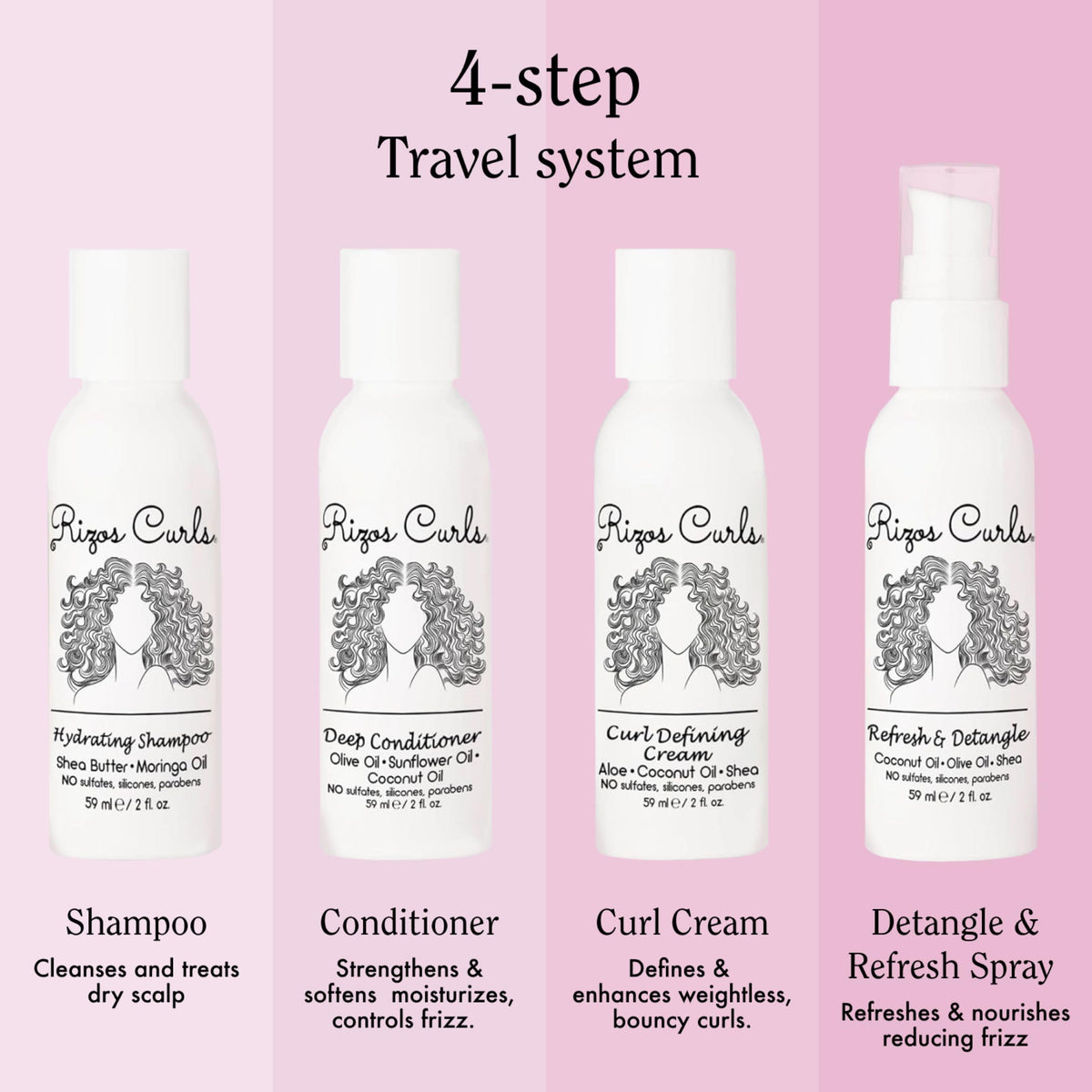 Rizos Curls hydrating shampoo pour and lather demonstrating gentle cleansing and moisture